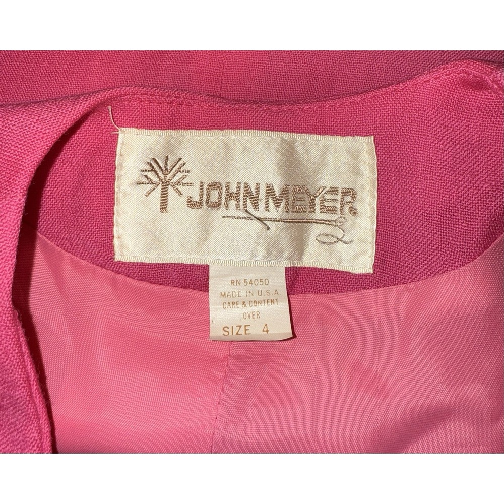 Vintage John Meyer of‎ Norwich button front blazer jacket bright pink Size 4 USA - Picture 2 of 6